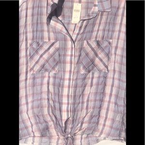 Anthropologie Medium plaid top NWT